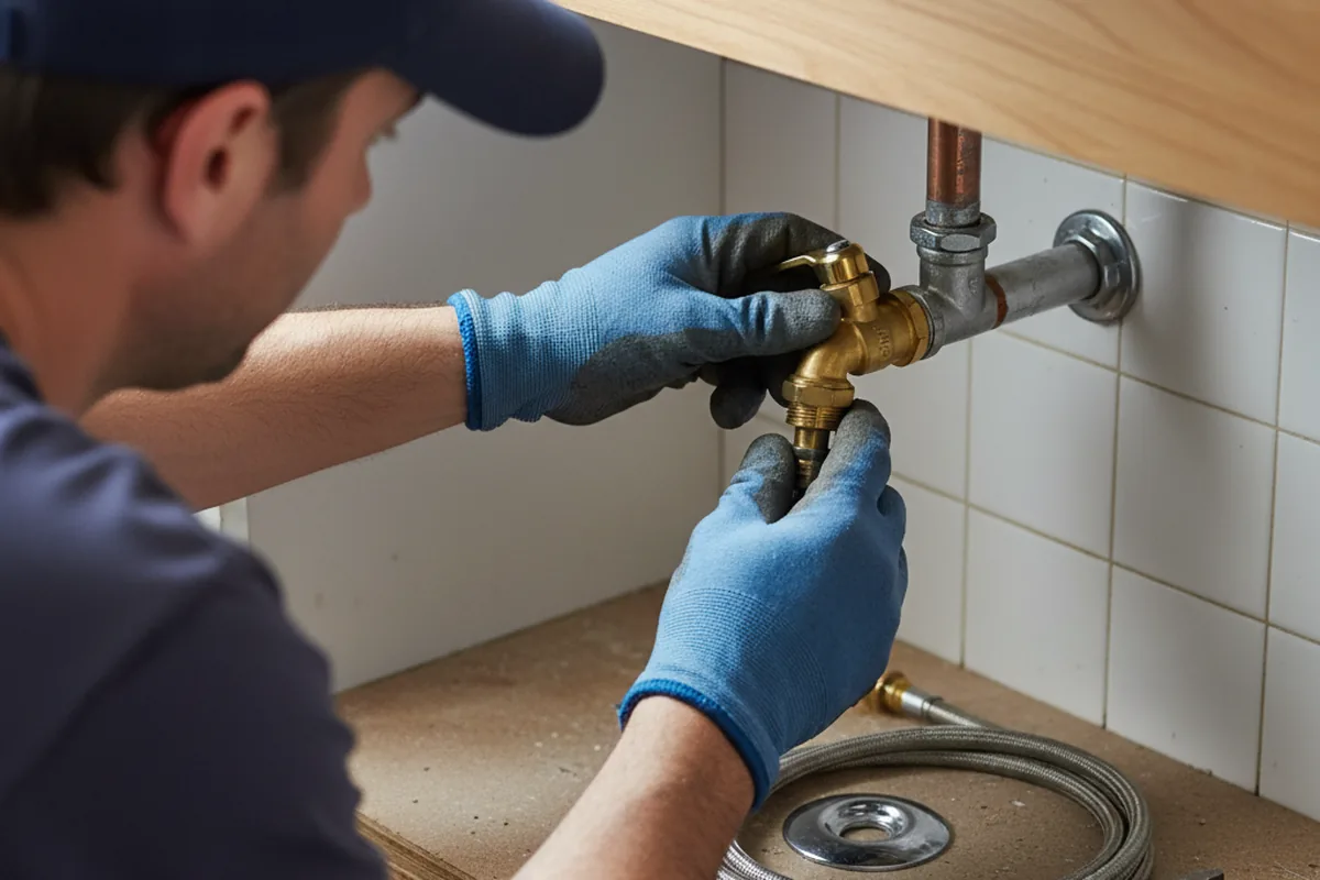 Shutoff valve and fitting work during Emergency Plumbing in Hollis